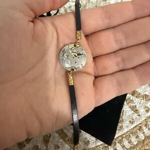 Black and Gold Watch Face Bracelet